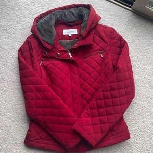 Red fleece lined coat